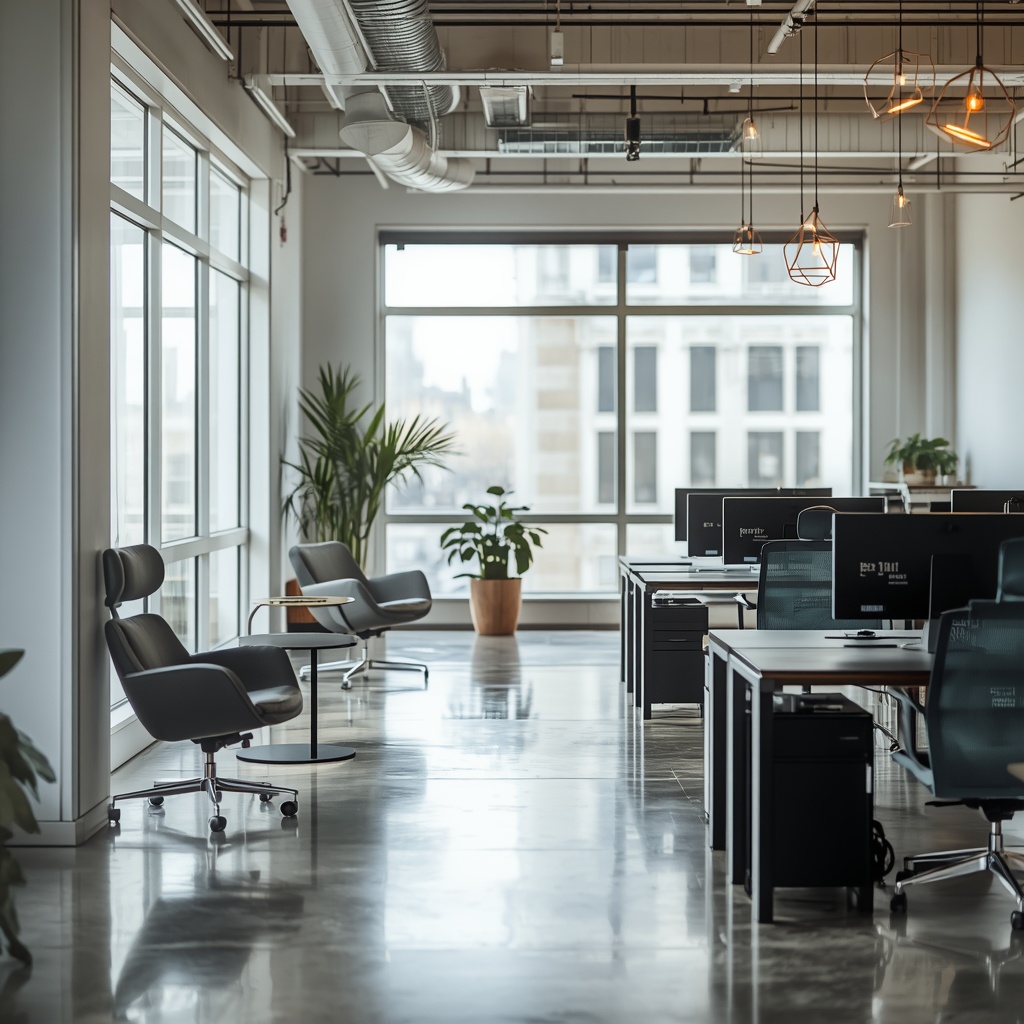 A sleek modern creative office space